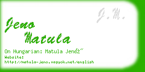 jeno matula business card